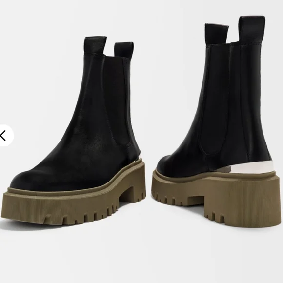 Maje Black and Brown Chelsea Ankle Boots - Picture 4 of 11